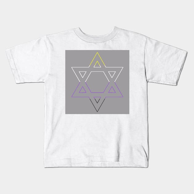 Star of David Non binary pride Kids T-Shirt by ThePureAudacity